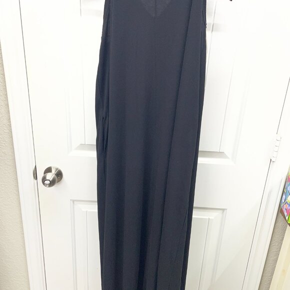 Zenana Maxi Dress V-Neck Adjustable Strap with Pockets Soft Jersey 1X - Picture 2 of 3